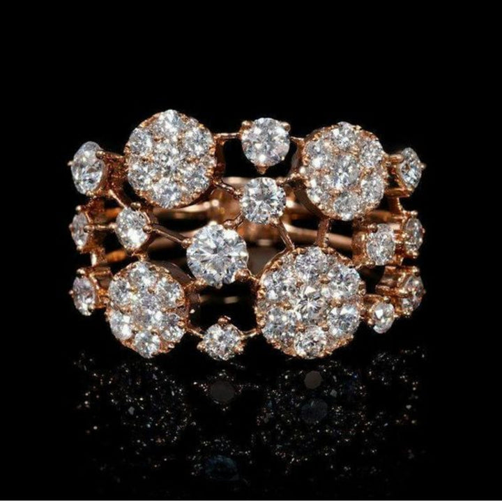 Rozā zelta vintage gredzens ar akmeņiem