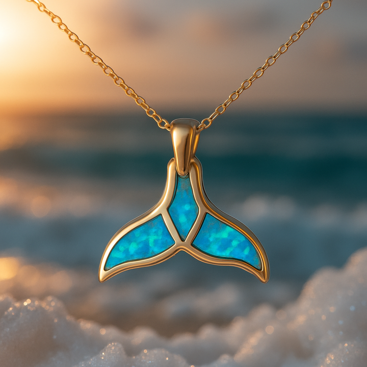 Ζεστό δαχτυλίδι με ουρά δελφινιού και μπλε όπαλ